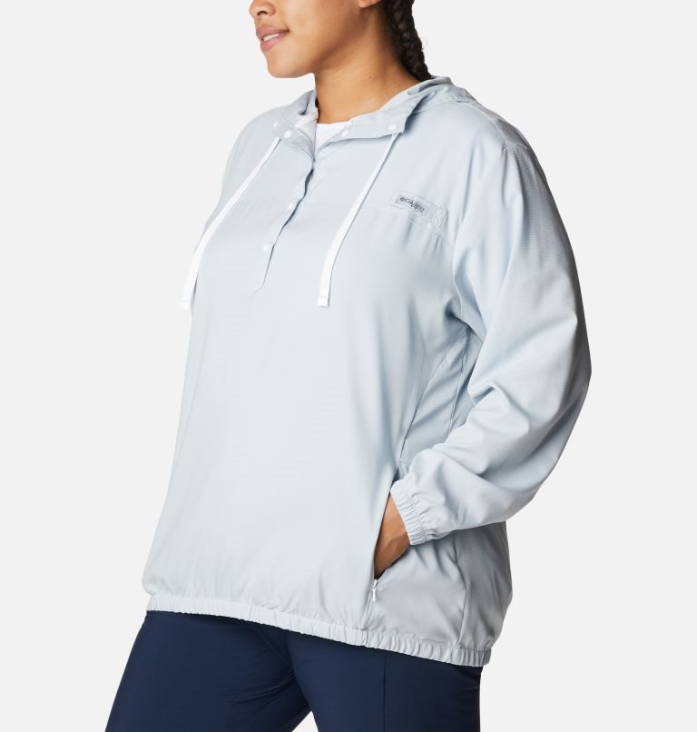 Women's Columbia PFG Tamiami Hoodie Light Grey | Plus Size CA-ML415